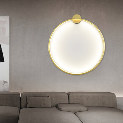 مصباح حائط LED دائري من الأكريليك والألومنيوم بتصميم عصري بسيط لغرفة النوم 