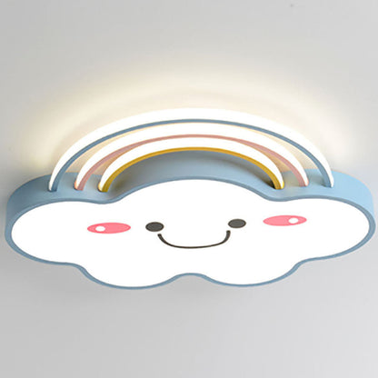 現代的でクリエイティブなレインボークラウドアクリルシェードLEDフラッシュマウントシーリングライト寝室用