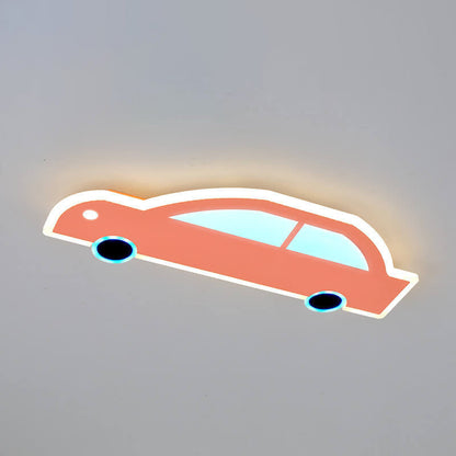 Cartoon Creative Car Shape Iron LED Flush Mount Ceiling Light