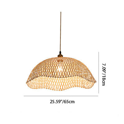Modern Minimalist Weaving Bamboo Lanterns 1-Light Pendant Light