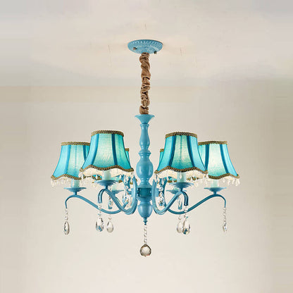 Modern Creative Cone Iron Crystal Fabric 5/6/8 Light Chandelier