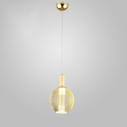 مصباح LED معلق بظل شبكي زجاجي حديث 