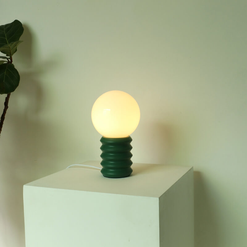 Vintage Orange Solid Glass 1-Light Table Lamp