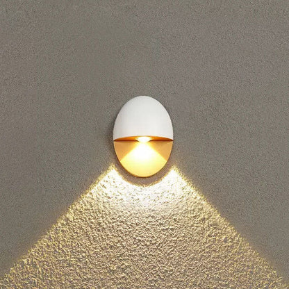 Modern Minimalist Oval Shape Aluminum Outdoor Waterproof LED Wall Sconce Lamp