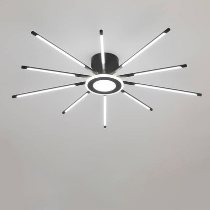 Modern Creative Strip Fireworks LED Semi- Flush Mount Ceiling Light