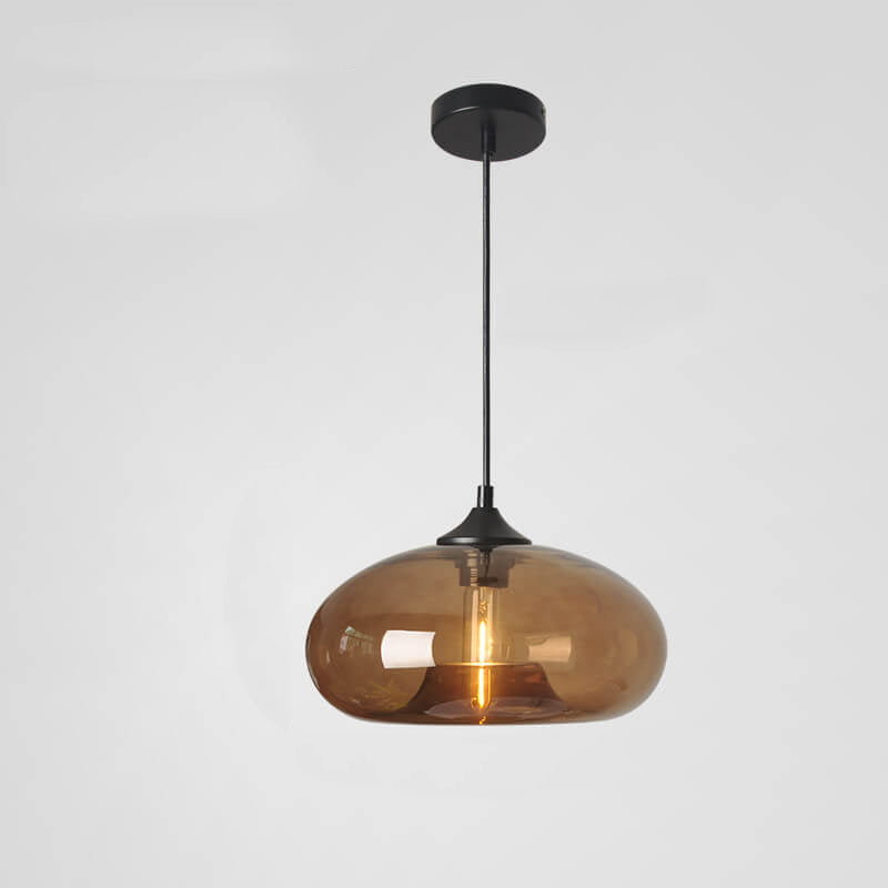 Creative Colored Glass Oval 1-Light Pendant Light