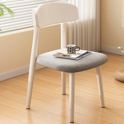 Modern Minimalist Square PU Leather Fabric Solid Wood Dining Chair Backrest For Dining Room