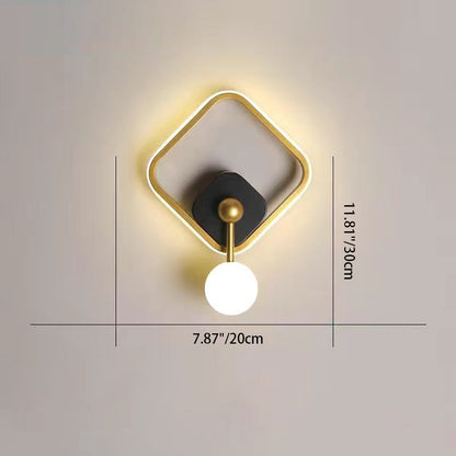 Modern Minimalist Oval Round Square Iron Aluminum LED Wall Sconce Lamp For Bedroom