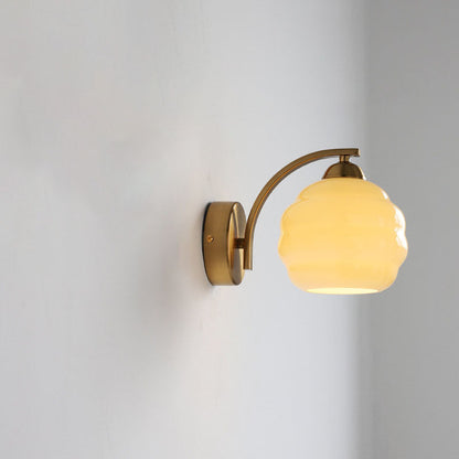 Modern Simplicity Iron Glass Round Ball 1-Light Wall Sconce Lamp For Hallway