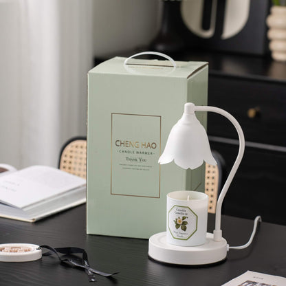 Vintage  White Petal Hardware 1-Light Melting Wax Table Lamp