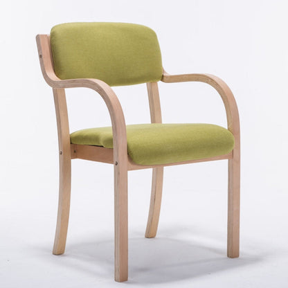 Contemporary Nordic Wood Cotton Linen Fabric PU Leather Velvet Sponge Square Dining Chair Backrest Armrest For Dining Room