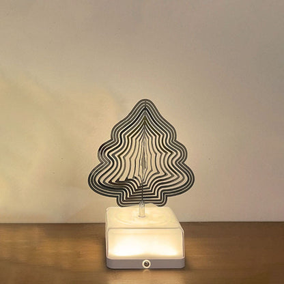 Modern Art Deco Stainless Steel ABS Cubic Base Multishape Rechargeable USB LED Table Lamp Night Light For Bedside