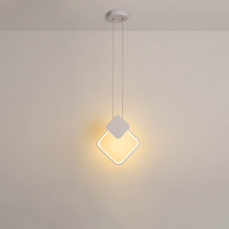 مصباح LED دائري هندسي من الحديد بتصميم بسيط وعصري لغرفة النوم 