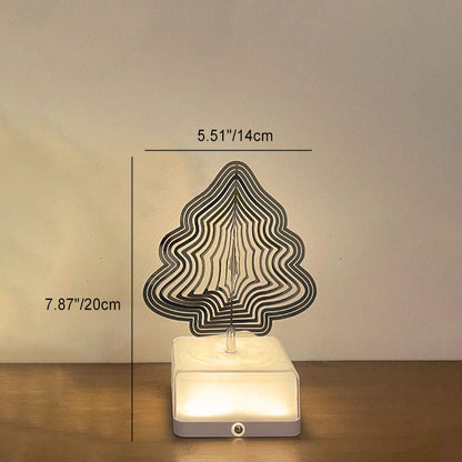 Modern Art Deco Stainless Steel ABS Cubic Base Multishape Rechargeable USB LED Table Lamp Night Light For Bedside