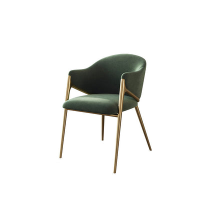 Contemporary Luxury Round Lambswool Carbon Steel Legs Dining Chair Backrest Armrest For Dining Room