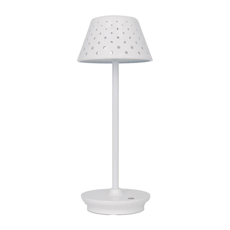 Modern Minimalist Perforated Wrought Iron USB Power-on LED Table Lamp