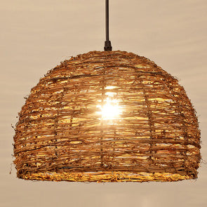 Modern Bamboo Weaving 1-Light Pendant Light