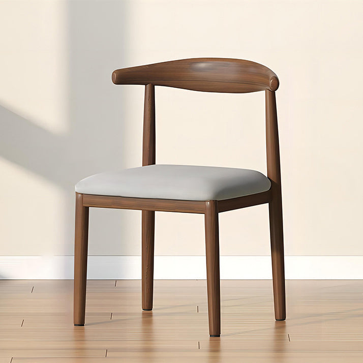 Modern Simplicity Microfiber Leather Fabric Carbon Steel Sponge Emulsion Square Dining Chair Backrest For Dining Room