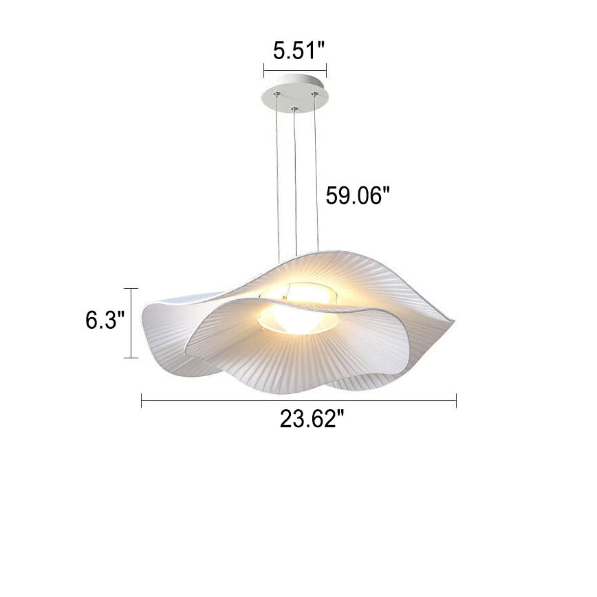 مصباح LED شبه مدمج بتصميم ورقة اللوتس القماشية الإبداعية الحديثة 