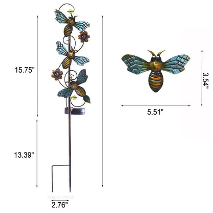 Solar Iron Hummingbird Butterfly Dragonfly Garden Lawn Landscape Light