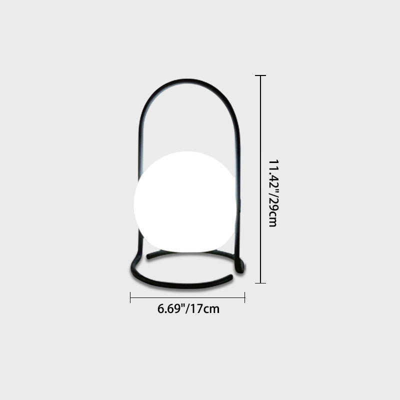 Contemporary Nordic Metal PE Ball Egg Cube Cylinder LED Hanging Rechargeable Table Lamp For Bedside