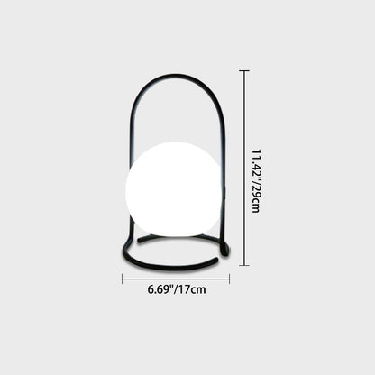 Contemporary Nordic Metal PE Ball Egg Cube Cylinder LED Hanging Rechargeable Table Lamp For Bedside