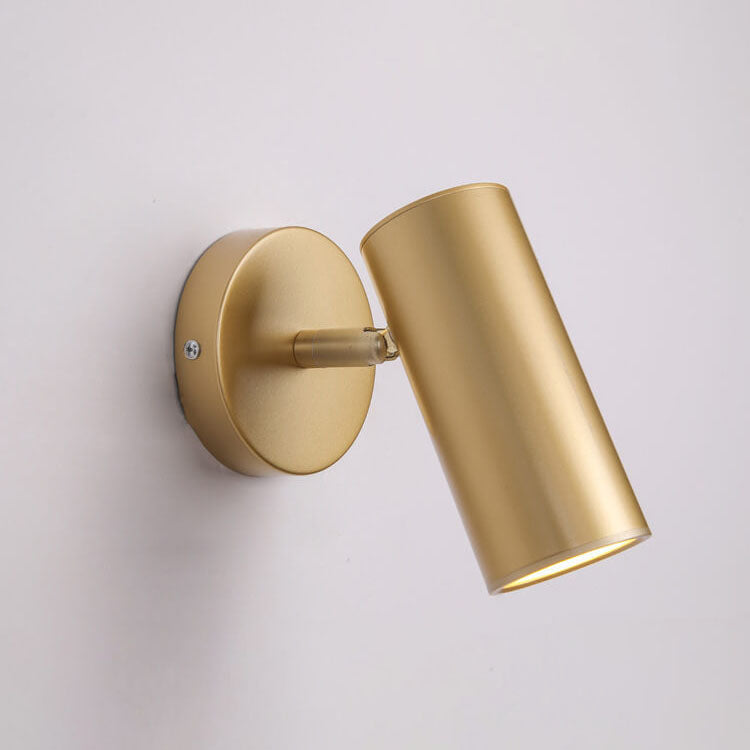 Modern Simplicity Plated Cylindrical Spotlight 1-Light Reading Wall Sconce Lamp