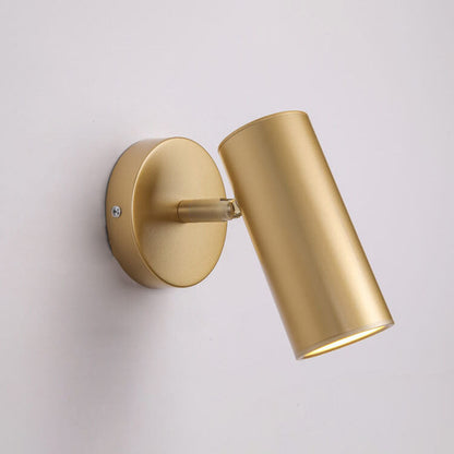 Modern Simplicity Plated Cylindrical Spotlight 1-Light Reading Wall Sconce Lamp