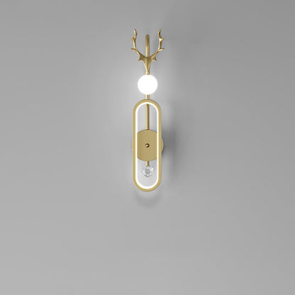 مصباح حائط LED دائري فاخر من Nordic Light بتصميم قرون الغزال 