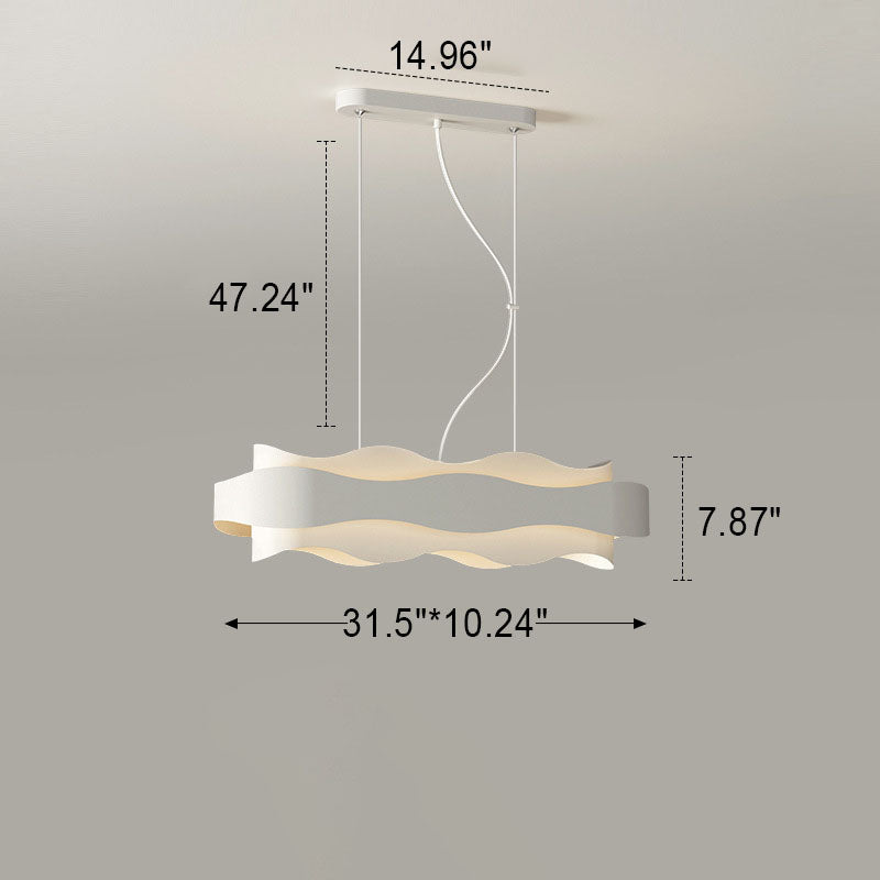 Nordic Creative Wave Strip Round Acrylic LED Island Light Chandelier