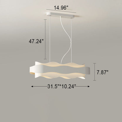 Nordic Creative Wave Strip Round Acrylic LED Island Light Chandelier