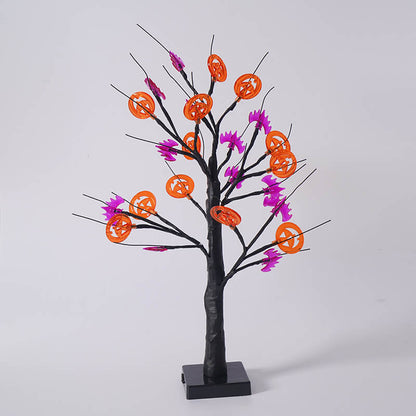 Halloween Tree Light Pumpkin Bats Simulation Tree Light USB Battery Decoration Table Lamp