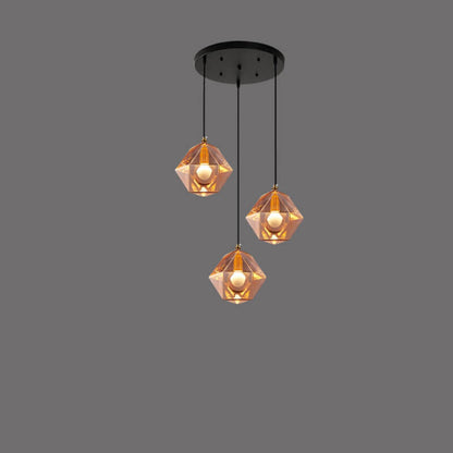 Nordic Light Luxury Wrought Iron Glass 1/3-Light Chandelier