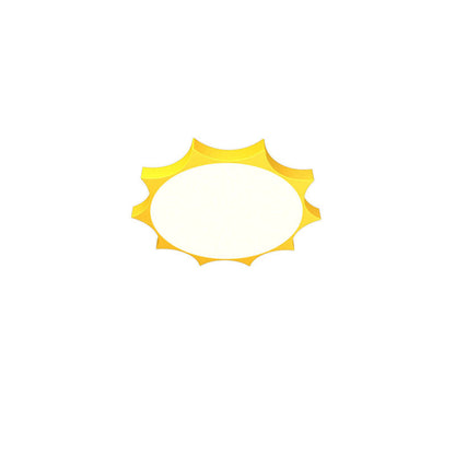 Modern Children's Sun Iron Acrylic Frosted LED Flush Mount Ceiling Light