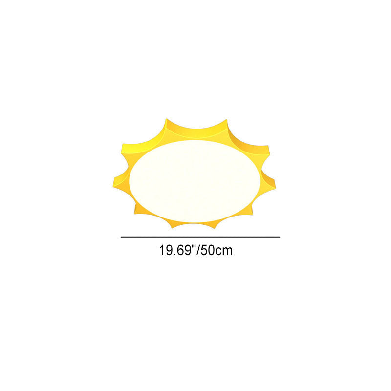Modern Children's Sun Iron Acrylic Frosted LED Flush Mount Ceiling Light