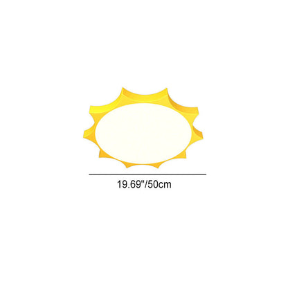 Modern Children's Sun Iron Acrylic Frosted LED Flush Mount Ceiling Light