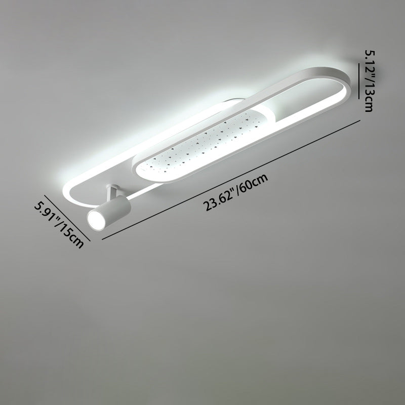 مصباح LED مستطيل الشكل مصنوع من الحديد الأكريليك بتصميم عصري بسيط، مثبت في السقف للممر 
