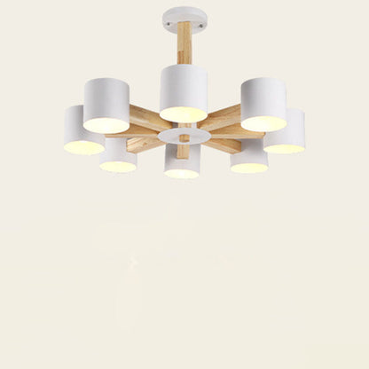 Scandinavian Minimalist Log 6/8-Light Island Light Chandelier