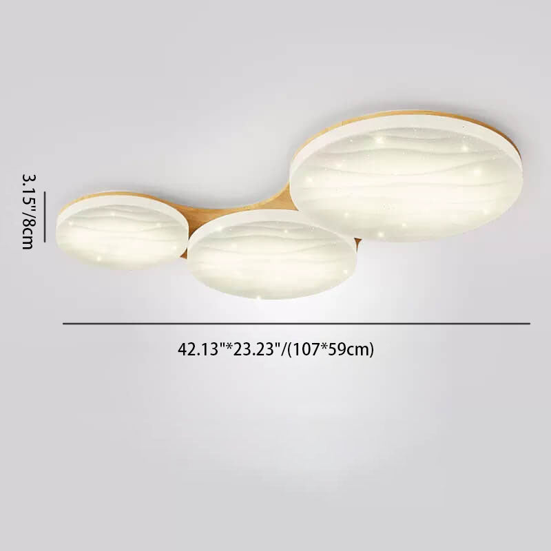 مصباح سقف LED بتصميم دائري على شكل جذوع الأشجار الإسكندنافية المعاصرة لغرفة المعيشة