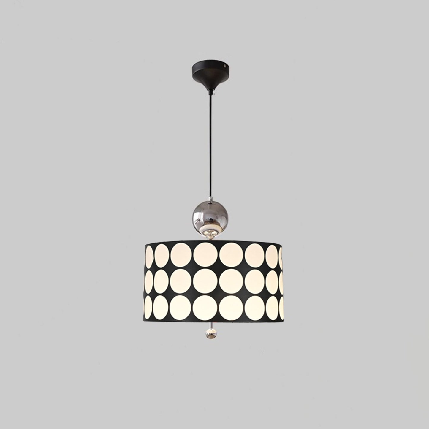 Contemporary Retro Drum Checkerboard Leather Lampshade 3-Light Pendant Light For Dining Room