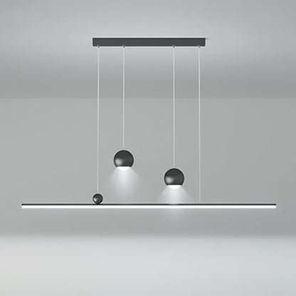 ثريا جزيرة LED مصنوعة من الحديد والألومنيوم والأكريليك بتصميم عصري بسيط لغرفة الطعام 