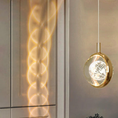 مصباح LED معلق متعدد الأنماط على شكل كرة بلورية ثلاثية الأبعاد إبداعي 