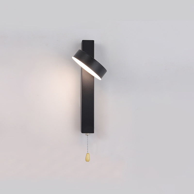Contemporary Simplicity Geometric Aluminum Rectangle Rotatable LED Wall Sconce Lamp For Bedroom