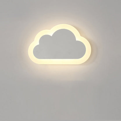 Contemporary Simplicity Aluminum Cloud Frame Silicone Strip LED Kids Wall Sconce Lamp For Bedroom