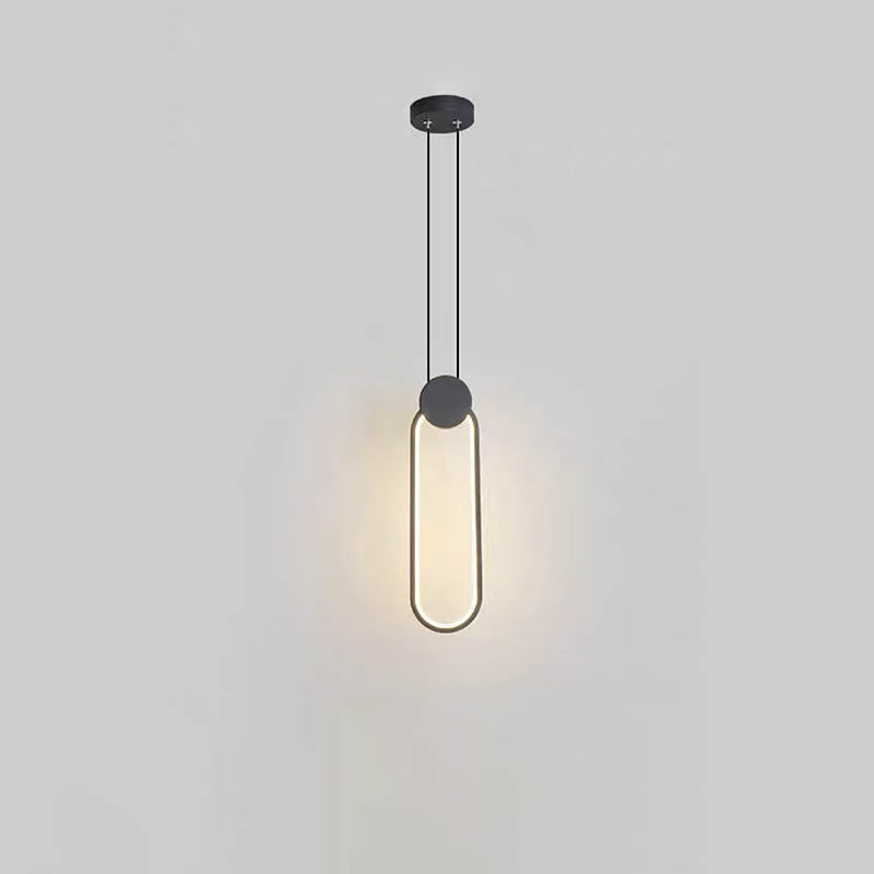 مصباح LED دائري هندسي من الحديد بتصميم بسيط وعصري لغرفة النوم 