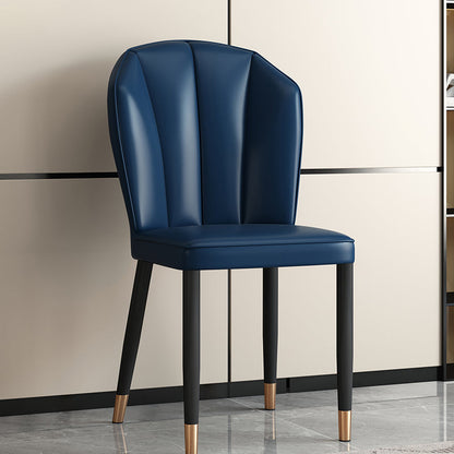 Modern Luxury Artificial Leather Carbon Steel Sponge Square Shell Dining Chair Backrest For Dining Room