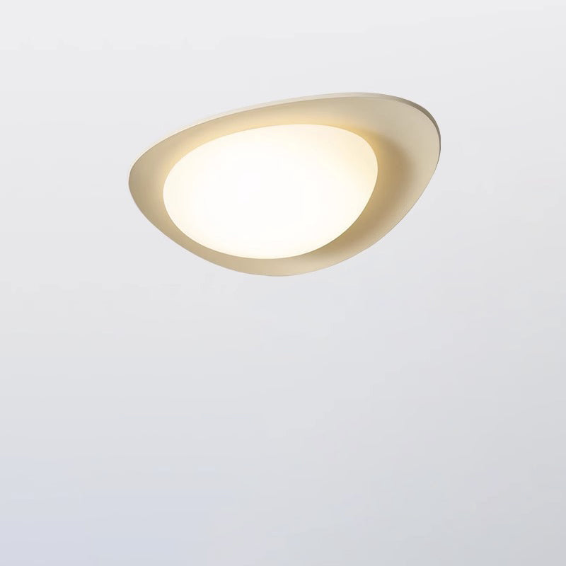 モダンでミニマリストな石畳楕円形樹脂PE LEDフラッシュマウントシーリングライト（寝室用） 