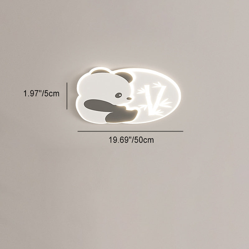 モダンアールデコ調 カタツムリ パンダ ウサギ ラウンド アクリル アイアン LED フラッシュマウント シーリングライト 寝室用