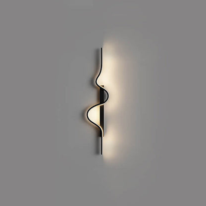 مصباح حائط LED من الألومنيوم بتصميم موجة طويلة عصري وبسيط لغرفة المعيشة