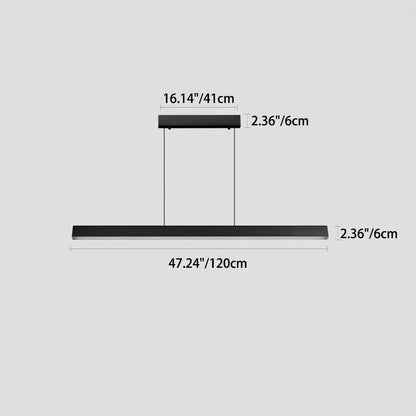 مصباح معلق LED مستطيل الشكل طويل من الألومنيوم بتصميم عصري بسيط لغرفة الطعام 
